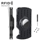 Ví đựng thẻ định vị RFID kim loại siêu mỏng cho nam cho AirTag thế hệ 2 / AirTag thế hệ 1, màu Đen, Xanh, Đỏ