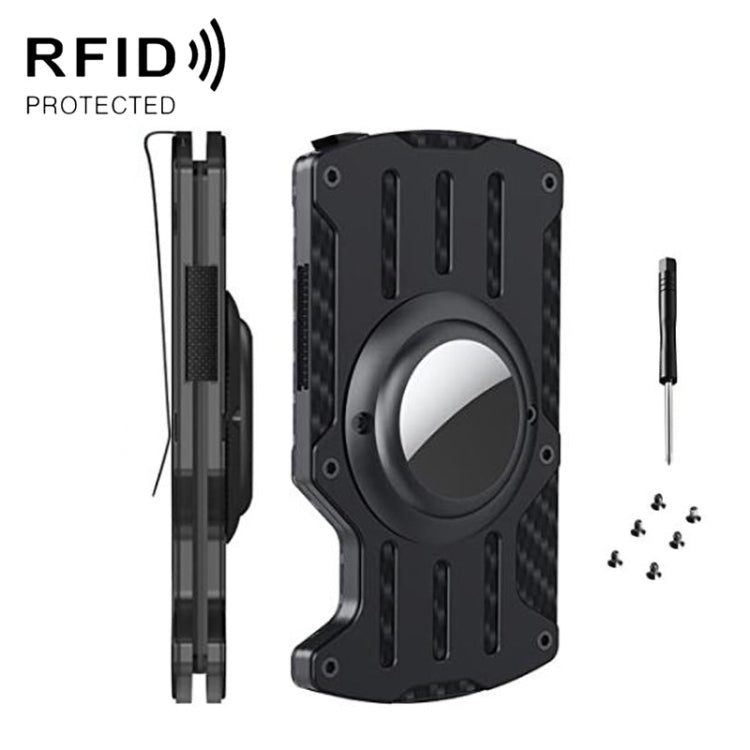 Ví đựng thẻ định vị RFID kim loại siêu mỏng cho nam cho AirTag thế hệ 2 / AirTag thế hệ 1, màu Đen, Xanh, Đỏ