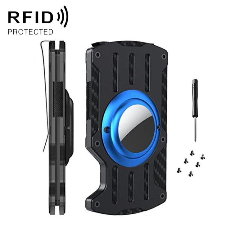 Ví đựng thẻ định vị RFID kim loại siêu mỏng cho nam cho AirTag thế hệ 2 / AirTag thế hệ 1, màu Đen, Xanh, Đỏ