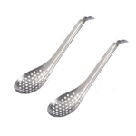 2 cái muỗng nấu ăn phân tử và rổ nhỏ đựng trứng cá bằng thép không gỉ 304, Màu thật, Vàng, Vàng hồng, Nhiều màu, Đen