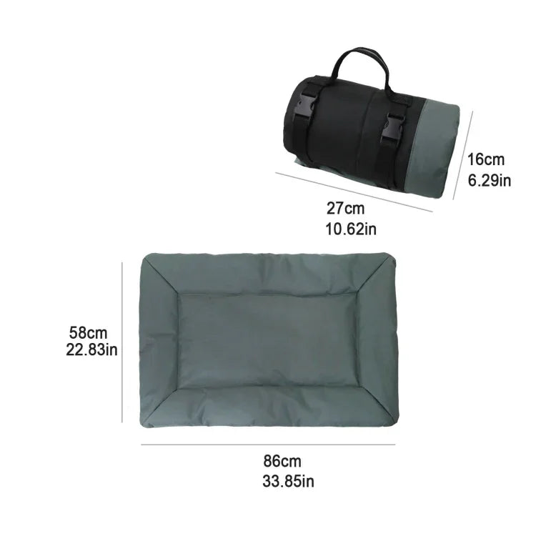 Đệm ngủ gấp gọn ngoài trời cho thú cưng, vải Oxford 600D chống thấm nước, đệm chó, màu xanh da trời, nâu, xám