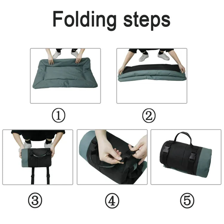 Đệm ngủ gấp gọn ngoài trời cho thú cưng, vải Oxford 600D chống thấm nước, đệm chó, màu xanh da trời, nâu, xám