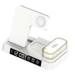 A37 Giá đỡ sạc không dây 3 trong 1 công suất 30W với đèn ngủ RGB & chức năng đồng hồ báo thức, A37 30W Trắng, A37 30W Đen