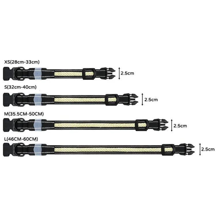 Vòng cổ thú cưng có đèn LED sạc lại, chống mài mòn và chống nước, Kích thước:, XS, S, M, L