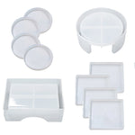 Khuôn silicone hộp lưu trữ epoxy pha lê tự làm, bộ hộp lót tròn, lót tròn DJ-100, hộp lót tròn DJ-98, bộ hộp lót vuông, lót vuông DJ-99, lót vuông DJ-97, 10 cái/bộ, 12 cái/bộ