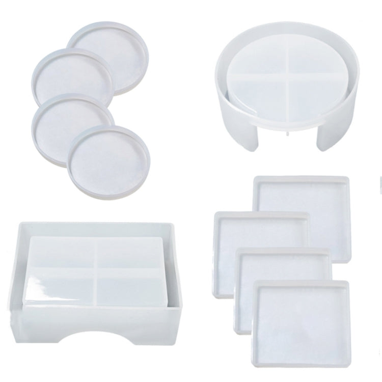 Khuôn silicone hộp lưu trữ epoxy pha lê tự làm, bộ hộp lót tròn, lót tròn DJ-100, hộp lót tròn DJ-98, bộ hộp lót vuông, lót vuông DJ-99, lót vuông DJ-97, 10 cái/bộ, 12 cái/bộ