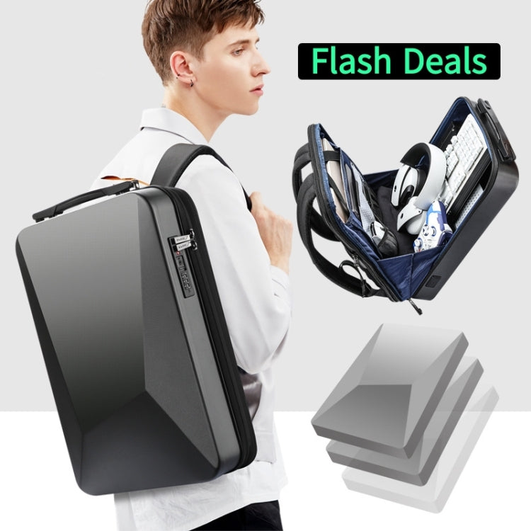 Balo vỏ cứng chống nước và có thể mở rộng Bopai 61-93318A với lỗ sạc USB, Thông số:, Thường (Bạc), Có mật khẩu (Bạc), Thường (Đen), Có mật khẩu (Đen)