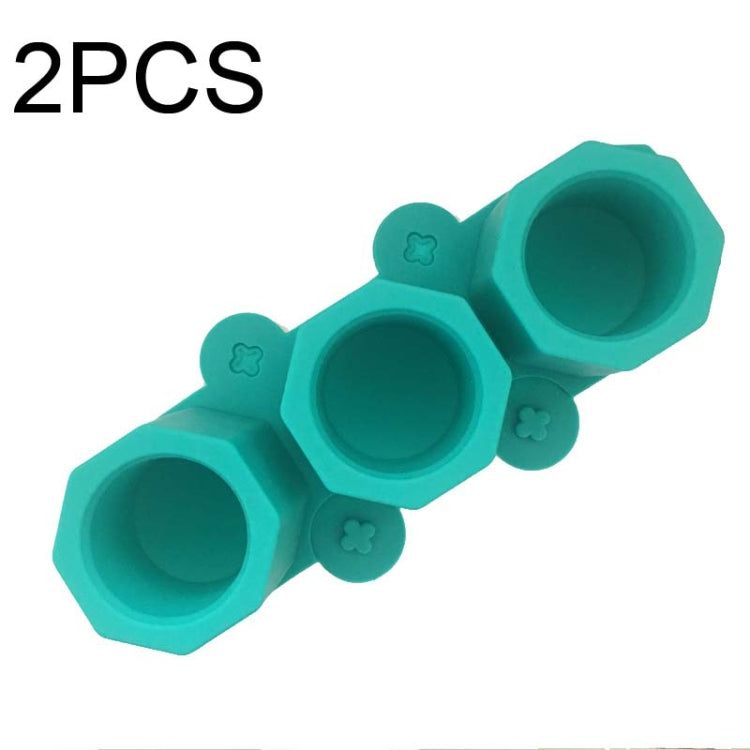 2 cái Khuôn làm đá viên kim cương silicone 3 ngăn, khuôn chậu hoa sen đá DIY, màu xanh mực, xanh dương, xanh lá