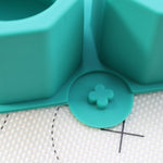 2 cái Khuôn làm đá viên kim cương silicone 3 ngăn, khuôn chậu hoa sen đá DIY, màu xanh mực, xanh dương, xanh lá