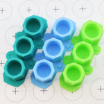 2 cái Khuôn làm đá viên kim cương silicone 3 ngăn, khuôn chậu hoa sen đá DIY, màu xanh mực, xanh dương, xanh lá