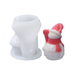 Khuôn silicone nến thơm Giáng Sinh tự làm, màu trắng