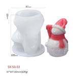 Khuôn silicone nến thơm Giáng Sinh tự làm, màu trắng