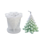 Khuôn silicone nến thơm Giáng Sinh tự làm, màu trắng