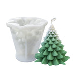 Khuôn silicone nến thơm Giáng Sinh tự làm, màu trắng