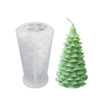 Khuôn silicone nến thơm Giáng Sinh tự làm, màu trắng