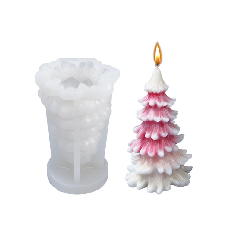 Khuôn silicone nến thơm Giáng Sinh tự làm, màu trắng