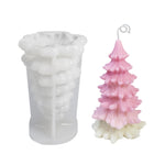 Khuôn silicone nến thơm Giáng Sinh tự làm, màu trắng