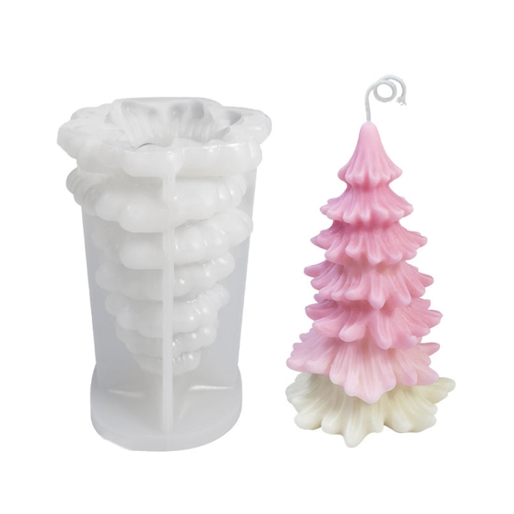 Khuôn silicone nến thơm Giáng Sinh tự làm, màu trắng