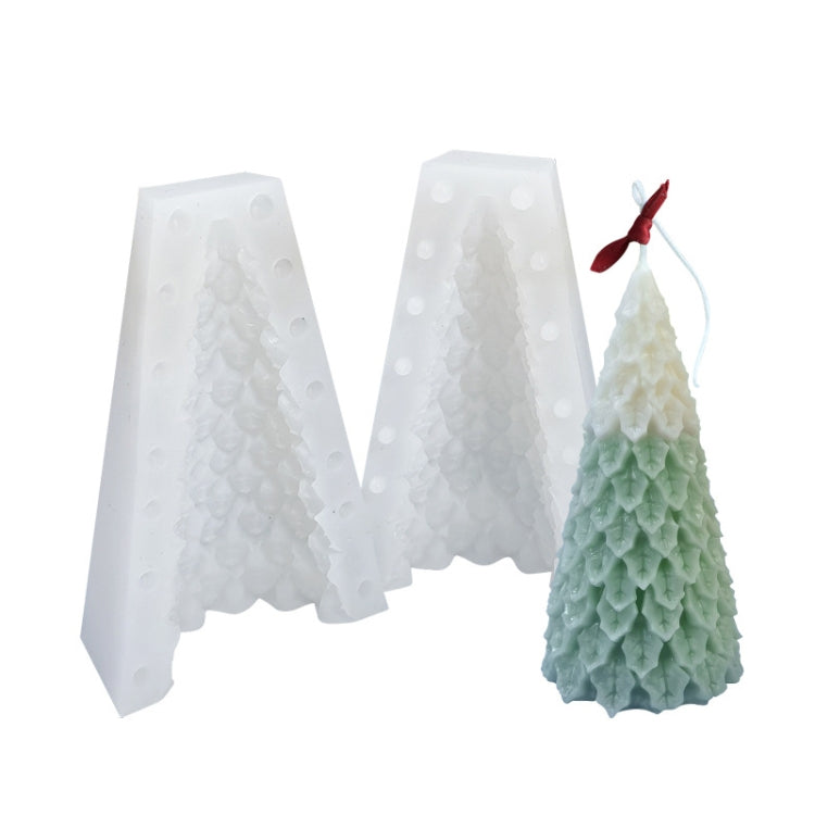 Khuôn silicone nến thơm Giáng Sinh tự làm, màu trắng