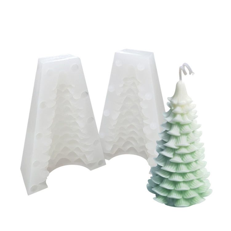 Khuôn silicone nến thơm Giáng Sinh tự làm, màu trắng