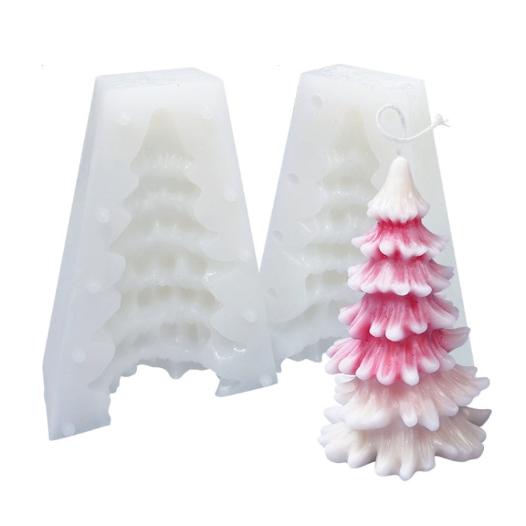 Khuôn silicone nến thơm Giáng Sinh tự làm, màu trắng