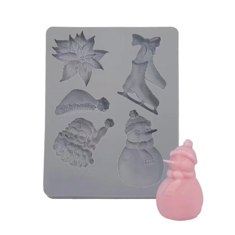 Khuôn silicone nến thơm Giáng Sinh tự làm, màu trắng