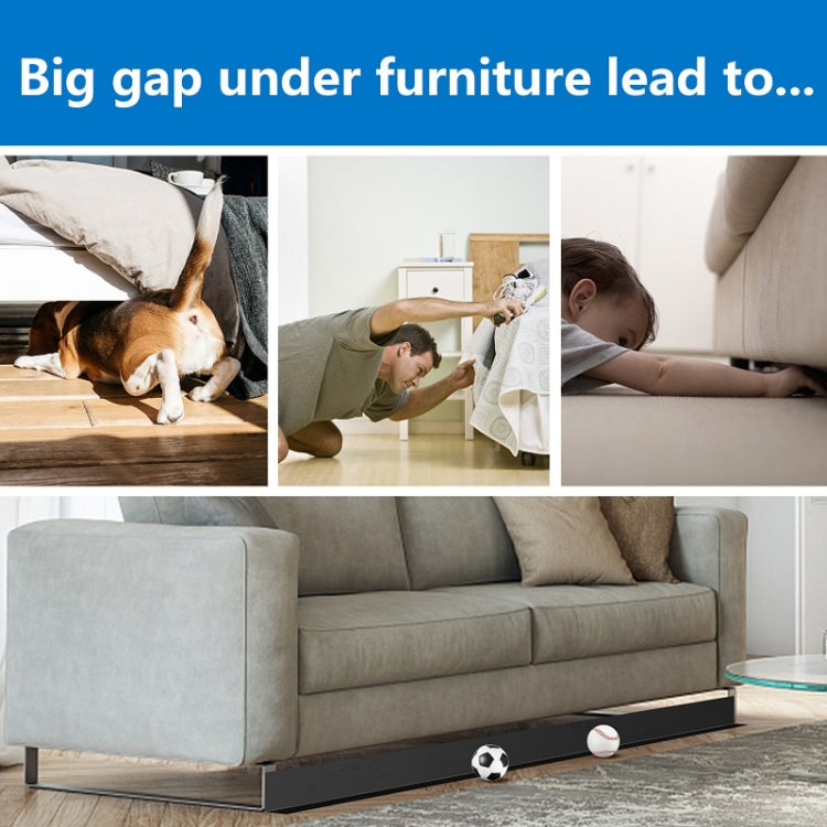 Dây chặn đồ chơi dưới giường sofa PVC, màu đen, trong suốt