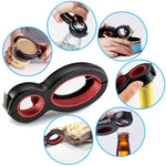 Dụng cụ mở nắp hộp đơn giản 6 trong 1, dụng cụ mở chai nhựa đa năng, 6 trong 1 màu đen đỏ