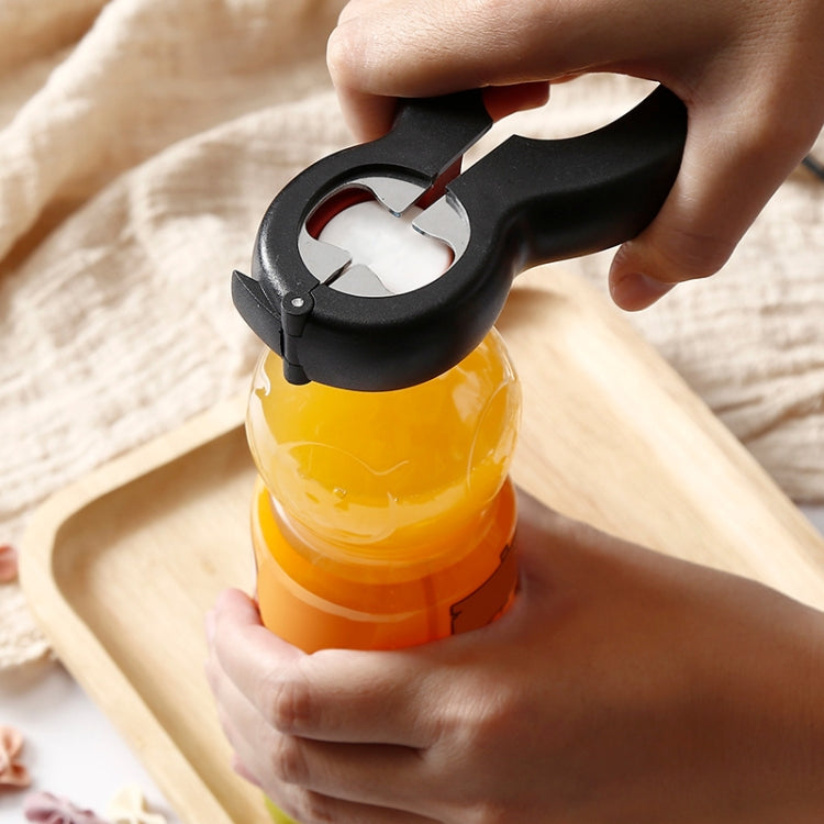 Dụng cụ mở nắp hộp đơn giản 6 trong 1, dụng cụ mở chai nhựa đa năng, 6 trong 1 màu đen đỏ