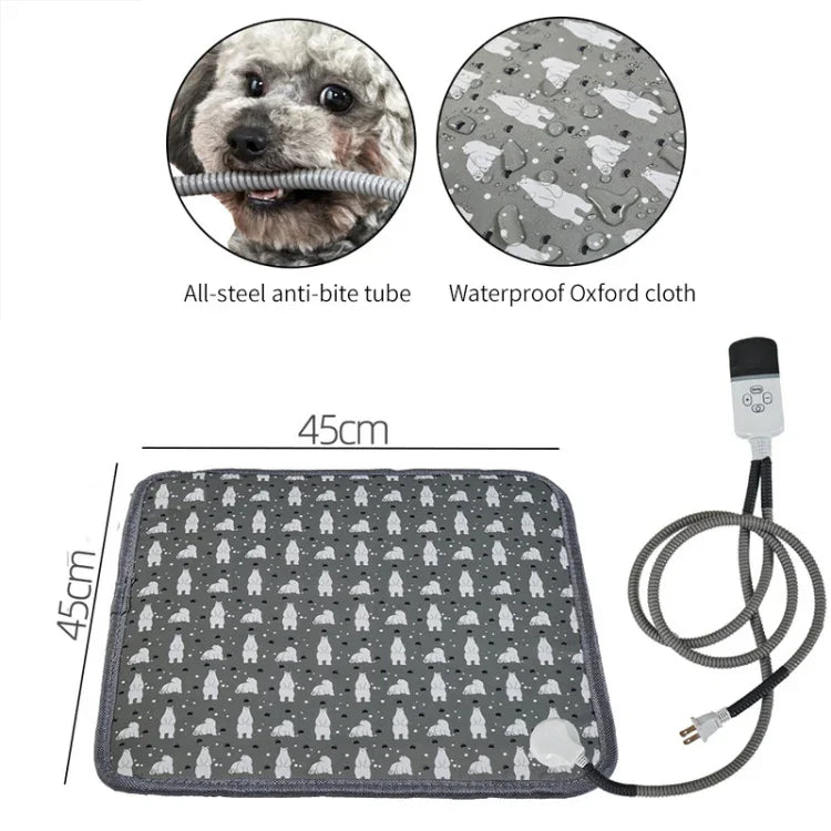 Đệm Sưởi Thú Cưng Điều Chỉnh Nhiệt Độ Nhiều Cấp Độ CW45 45x45cm, Thông số:, Phích cắm US, Phích cắm UK, Phích cắm EU