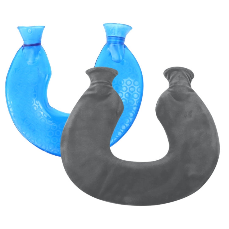 Túi chườm nóng hình chữ U bằng PVC, chống nổ, bơm nước, dùng cho vai và cổ, màu xanh + xám pha lê, xanh + xanh hải quân pha lê, xanh + xanh tuyết đan, xanh + xám đan, xanh + xanh lam đan, xanh lam nhạt đan