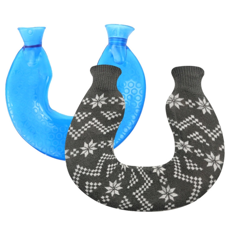 Túi chườm nóng hình chữ U bằng PVC, chống nổ, bơm nước, dùng cho vai và cổ, màu xanh + xám pha lê, xanh + xanh hải quân pha lê, xanh + xanh tuyết đan, xanh + xám đan, xanh + xanh lam đan, xanh lam nhạt đan