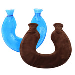 Túi chườm nóng hình chữ U bằng PVC, chống nổ, bơm nước, dùng cho vai và cổ, màu xanh + xám pha lê, xanh + xanh hải quân pha lê, xanh + xanh tuyết đan, xanh + xám đan, xanh + xanh lam đan, xanh lam nhạt đan