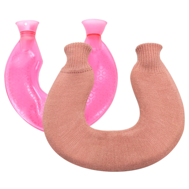 Túi chườm nóng hình chữ U bằng PVC, chống nổ, bơm nước, dùng cho vai và cổ, màu xanh + xám pha lê, xanh + xanh hải quân pha lê, xanh + xanh tuyết đan, xanh + xám đan, xanh + xanh lam đan, xanh lam nhạt đan