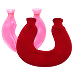 Túi chườm nóng hình chữ U bằng PVC, chống nổ, bơm nước, dùng cho vai và cổ, màu xanh + xám pha lê, xanh + xanh hải quân pha lê, xanh + xanh tuyết đan, xanh + xám đan, xanh + xanh lam đan, xanh lam nhạt đan