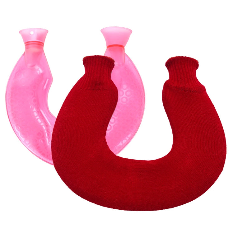 Túi chườm nóng hình chữ U bằng PVC, chống nổ, bơm nước, dùng cho vai và cổ, màu xanh + xám pha lê, xanh + xanh hải quân pha lê, xanh + xanh tuyết đan, xanh + xám đan, xanh + xanh lam đan, xanh lam nhạt đan