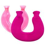 Túi chườm nóng hình chữ U bằng PVC, chống nổ, bơm nước, dùng cho vai và cổ, màu xanh + xám pha lê, xanh + xanh hải quân pha lê, xanh + xanh tuyết đan, xanh + xám đan, xanh + xanh lam đan, xanh lam nhạt đan