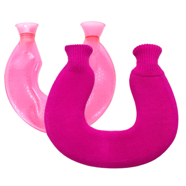 Túi chườm nóng hình chữ U bằng PVC, chống nổ, bơm nước, dùng cho vai và cổ, màu xanh + xám pha lê, xanh + xanh hải quân pha lê, xanh + xanh tuyết đan, xanh + xám đan, xanh + xanh lam đan, xanh lam nhạt đan