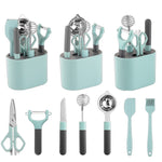 Bộ dụng cụ gọt vỏ bằng thép không gỉ có giá đựng, bộ 5 cái, bộ 6 cái, bộ 8 cái