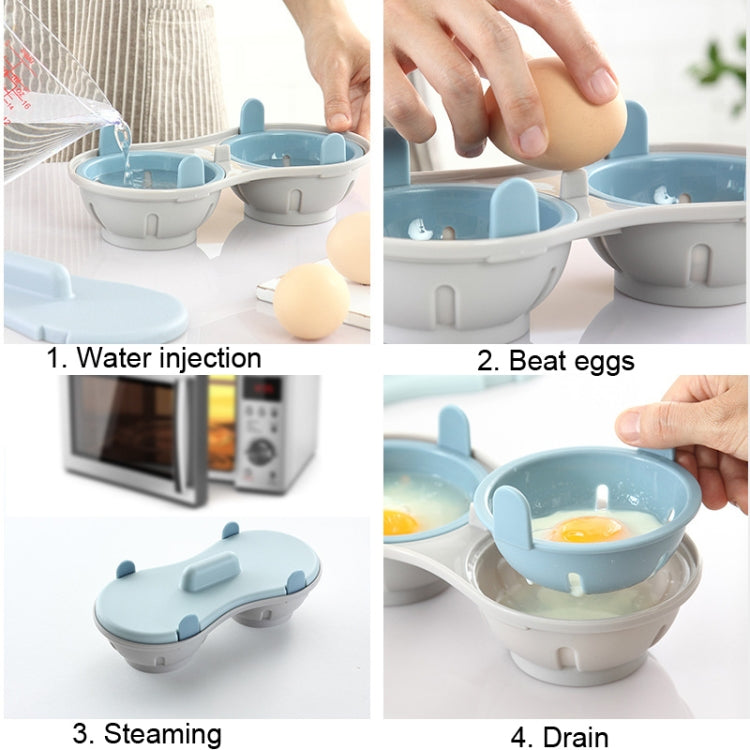 Hộp hấp trứng hai ngăn, đĩa hấp trứng lò vi sóng, khuôn trứng, đĩa trứng (màu xanh dương), đĩa trứng (màu cam)