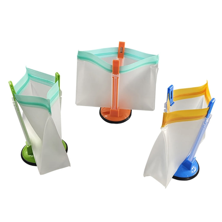 Giá đỡ túi Baggy cho chuẩn bị thực phẩm, giá đỡ túi nhựa đông lạnh Ziplock, màu xanh lá, xanh dương, cam