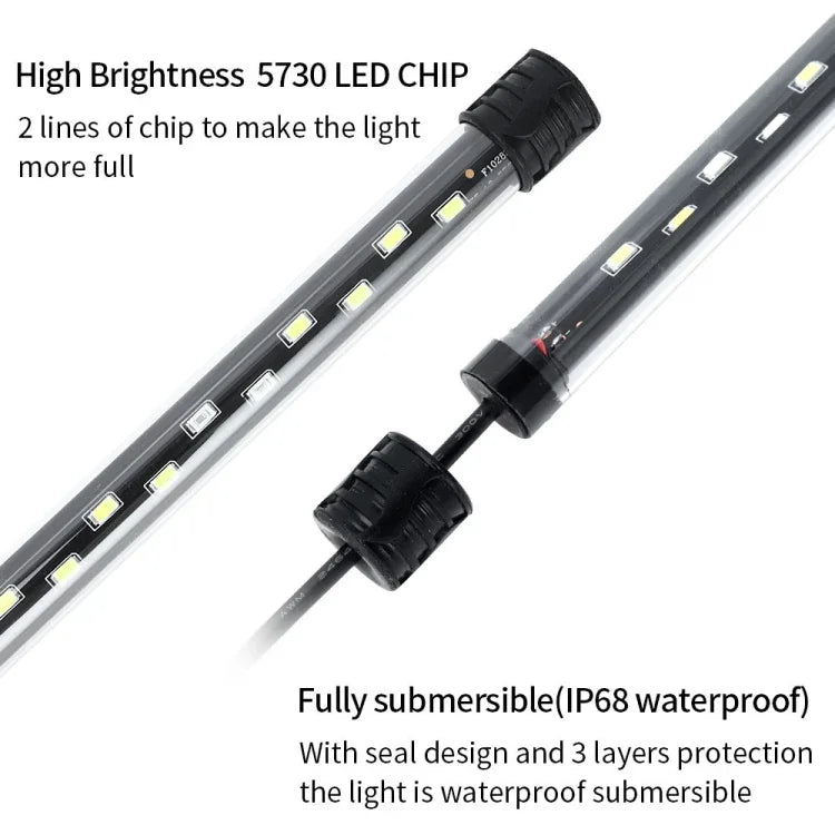 Đèn LED lặn bể cá 90-260V, Q20BW đèn xanh dương + trắng, Q30BW đèn xanh dương + trắng, Q40BW đèn xanh dương + trắng, Q50BW đèn xanh dương + trắng, Q60BW đèn xanh dương + trắng, Q20CF đèn RGB, Q30CF đèn RGB, Q40CF đèn RGB, Q50CF đèn RGB