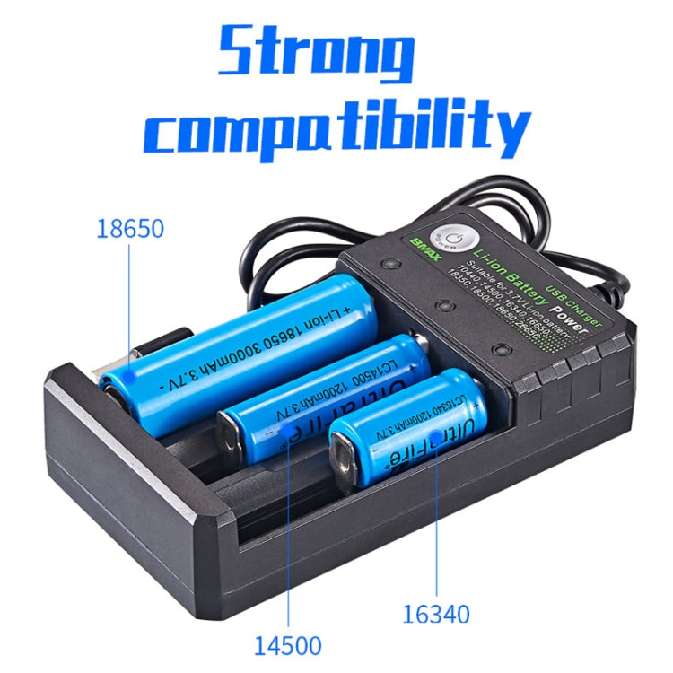BMAX Đế Sạc USB 3 Khe Pin 18650 3.7/4.2V Sạc Pin Lithium Độc Lập, 3 Khe USB (Màu Đen)