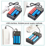 BMAX Đế Sạc USB 3 Khe Pin 18650 3.7/4.2V Sạc Pin Lithium Độc Lập, 3 Khe USB (Màu Đen)
