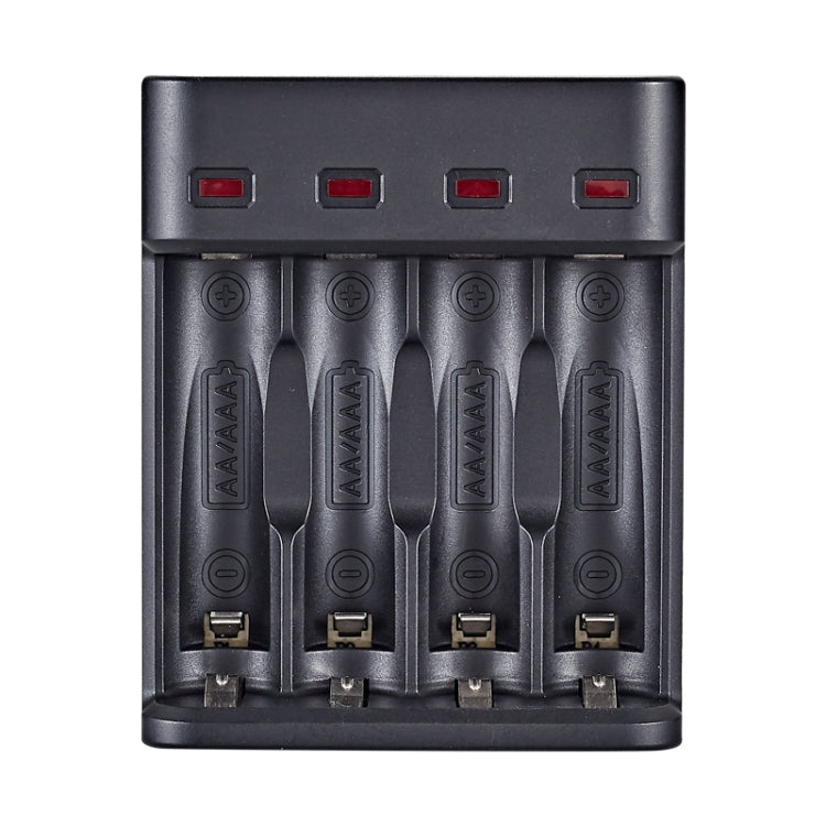 BMAX BH-804U Bộ Sạc USB 4 Khe Pin Sạc Lại AA/AAA 1.2V Độc Lập, 4 Khe Micro USB (Màu Đen)