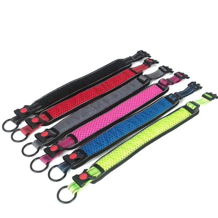 Vòng cổ chó lưới tổ ong, Vòng cổ thoáng khí phản quang chống siết cổ, XS, S, M, L, XL