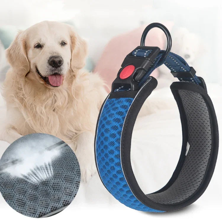 Vòng cổ chó lưới tổ ong, Vòng cổ thoáng khí phản quang chống siết cổ, XS, S, M, L, XL