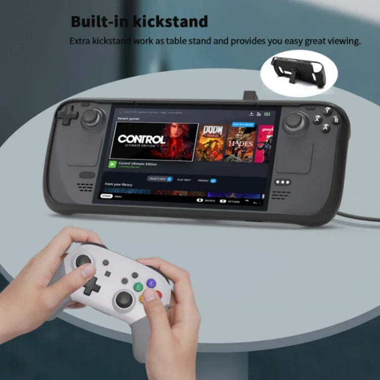 Ốp TPU cầm tay cho Steam Deck kèm sticker nút Touchpad JYS, Ốp TPU + Sticker nút Touchpad
