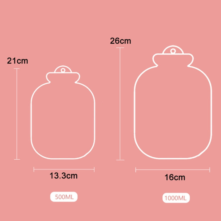 Túi nước nóng mini hình thú nhồi bông hoạt hình, 500ML màu hồng, 500ML màu xanh, 1000ML màu xanh, 1000ML màu xanh lá, 1000ML màu xanh bạc hà, 1000ML màu vàng lồng, 1000ML màu xanh lồng