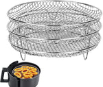 Phụ Kiện Nồi Chiên Không Dầu Giá Đỡ Hấp Ba Tầng Tròn 8 Inch, Hình Tròn
